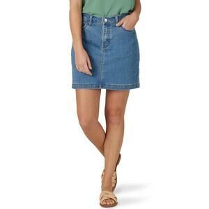 Lee Midrise Blue Denim Jeans Mini Pencil Skirt Shorts Skort Women's 12 Medium